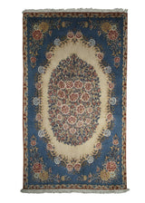 A14225 Persian Rug Kerman Handmade Area Traditional 2'11'' x 4'11'' -3x5- Whites Beige Blue Floral Design