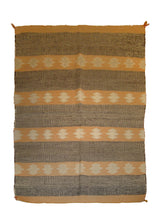 A14321 Native American Rug Navajo Handmade Area Tribal Antique 3'8'' x 5'0'' -4x5- Brown Orange Crystal Design