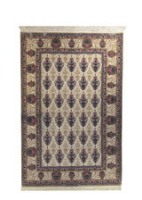 A14389 Persian Rug Isfahan Handmade Area Traditional 4'2'' x 6'4'' -4x6- Whites Beige Pink Davari Vase Floral Design