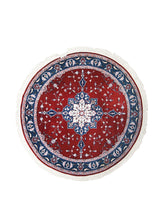 A14513 Oriental Rug Chinese Handmade Round Traditional 6'1'' x 6'1'' -6x6- Red Blue Floral Design