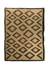 A14577 Native American Rug Navajo Handmade Area Tribal Antique 5'2'' x 8'7'' -5x9- Whites Beige Brown Gray Geometric Design