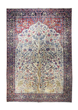 A14639 Persian Rug Mashhad Handmade Area Traditional Antique 9'6'' x 13'5'' -10x13- Whites Beige Blue Tree of Life Design
