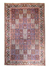 A15186 Persian Rug Bakhtiari Handmade Area Tribal 6'10'' x 10'6'' -7x11- Multi-color Whites Beige Garden Design