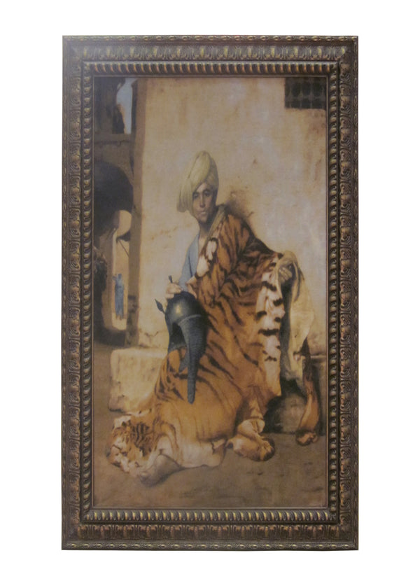 A15304 Persian Rug Tabriz Handmade Area Traditional 2'5'' x 3'1'' -2x3- Yellow Gold Whites Beige Brown Pictorial Design