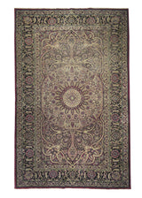 A15309 Persian Rug Kermanshah Handmade Area Tribal Antique 4'8'' x 7'3'' -5x7- Purple Whites Beige Floral Design