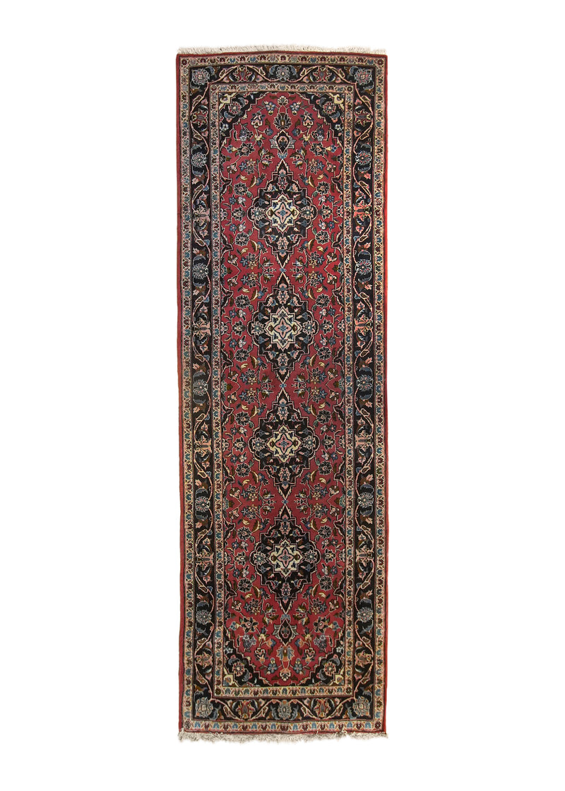 A15593 Persian Rug Ardakan Handmade Runner Traditional 3'3'' x 10'8'' -3x11- Red Blue Floral Design.jpg