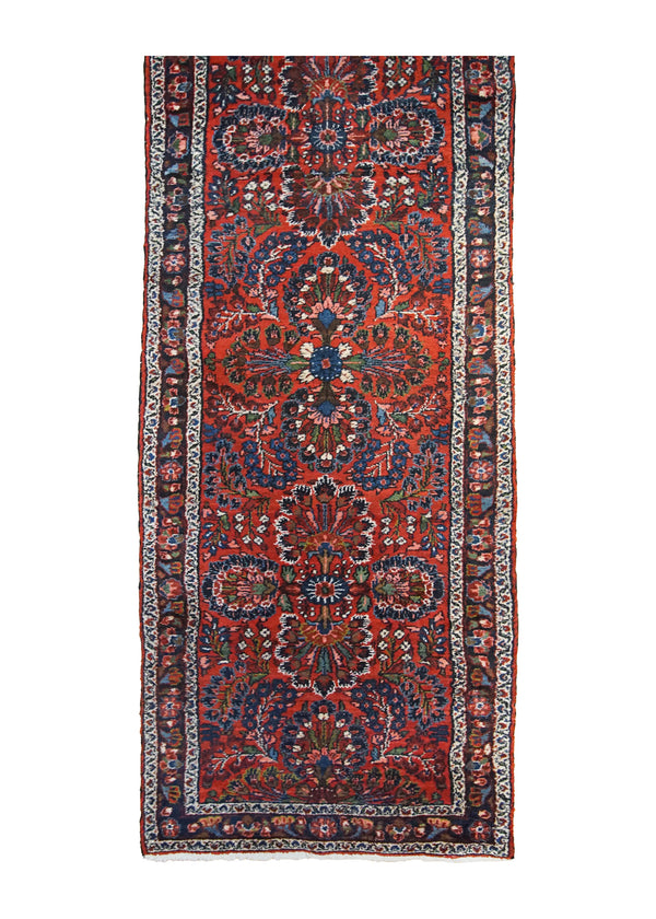 A15804 Persian Rug Hamadan Handmade Runner Tribal 2'10'' x 11'3'' -3x11- Red Blue Floral Design