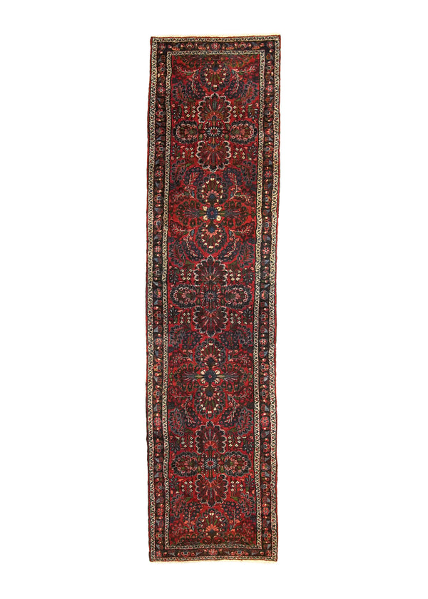 A15804 Persian Rug Hamadan Handmade Runner Tribal 2'10'' x 11'3'' -3x11- Red Blue Floral Design.jpg