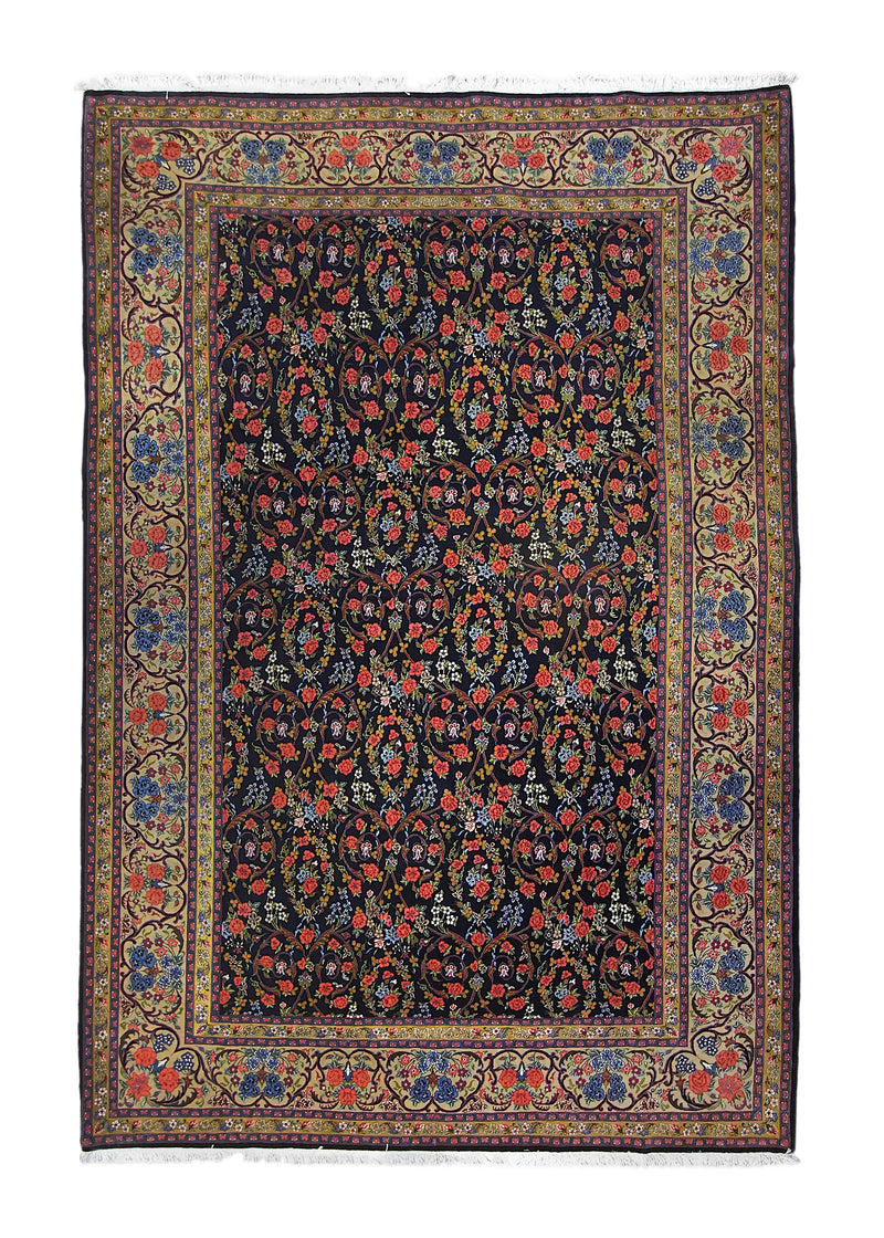 A16296 Persian Rug Bijar Handmade Area Traditional 6'11'' x 10'0'' -7x10- Blue Pink Floral Design.jpg