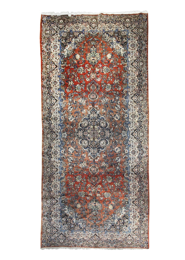 A16304 Persian Rug Ghazvin Handmade Area Traditional 8'12'' x 20'11'' -9x21- Red Blue Floral Design