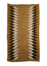 A16496 Native American Rug Navajo Handmade Area Tribal Antique 2'9'' x 5'2'' -3x5- Yellow Gold Black Whites Beige Geometric Geeta Design
