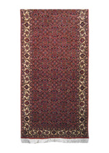 A16506 Persian Rug Bijar Handmade Runner Traditional 2'6'' x 6'4'' -3x6- Red Whites Beige Herati Design