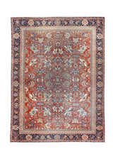 A16593 Persian Rug Mahal Handmade Area Tribal Antique 11'0'' x 14'9'' -11x15- Red Blue Geometric Design