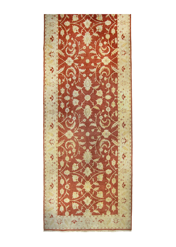 A16595 Oriental Rug Indian Handmade Runner 7'11'' x 23'6'' -8x24- Red Tea Washed Jaipur Design