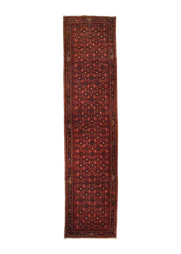 A16748 Persian Rug Hossein Abad Handmade Runner Tribal 3'11'' x 16'3'' -4x16- Red Geometric Design.jpg