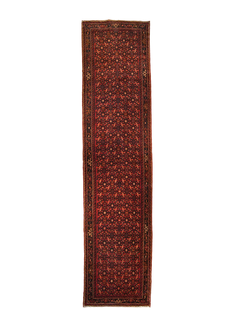 A16748 Persian Rug Hossein Abad Handmade Runner Tribal 3'11'' x 16'3'' -4x16- Red Geometric Design.jpg