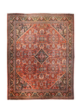 A16995 Persian Rug Mahal Handmade Area Tribal Antique 10'7'' x 13'10'' -11x14- Red Blue Floral Design