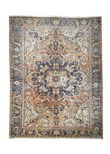A17053 Persian Rug Heriz Handmade Area Tribal Vintage 9'10'' x 12'8'' -10x13- Red Blue Geometric Design