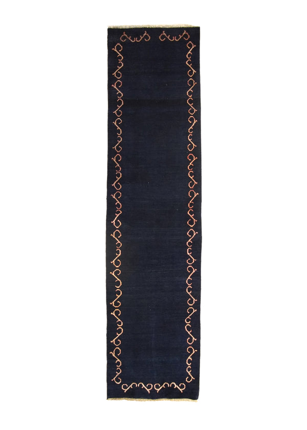 A17157 Persian Rug Gabbeh Handmade Runner Tribal 2'5'' x 9'1'' -2x9- Blue Open Design.jpg