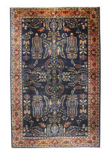 A17277 Oriental Rug Indian Handmade Area Traditional Antique 12'1'' x 19'8'' -12x20- Blue Red Floral Design