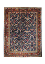 A17299 Persian Rug Moud Handmade Area Traditional 10'2'' x 13'5'' -10x13- Blue Red Floral Design