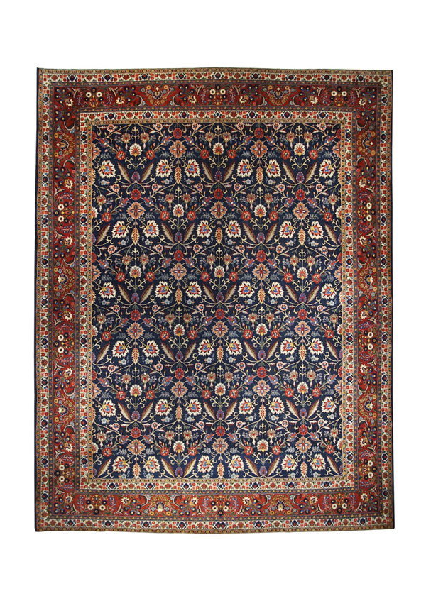 A17299 Persian Rug Moud Handmade Area Traditional 10'2'' x 13'5'' -10x13- Blue Red Floral Design