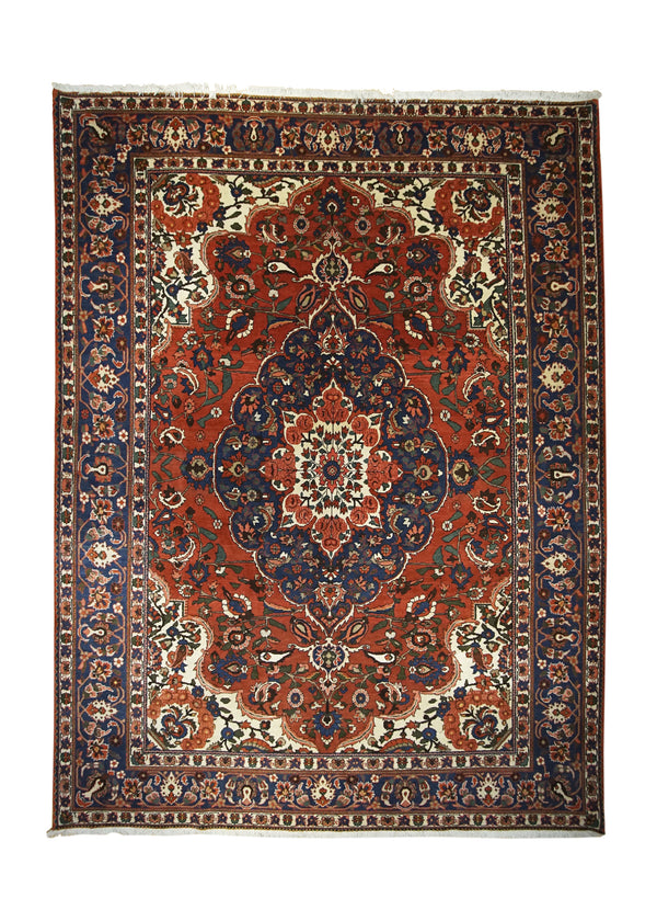 A17302 Persian Rug Bakhtiari Handmade Area Tribal 9'5'' x 13'0'' -9x13- Red Blue Floral Design