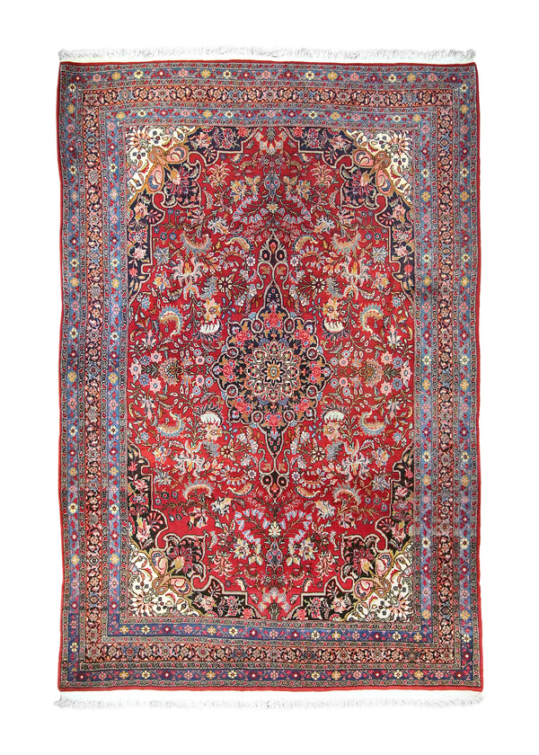A17328 Persian Rug Bijar Handmade Area Traditional 7'0'' x 10'4'' -7x10- Red Blue Floral Design.jpg