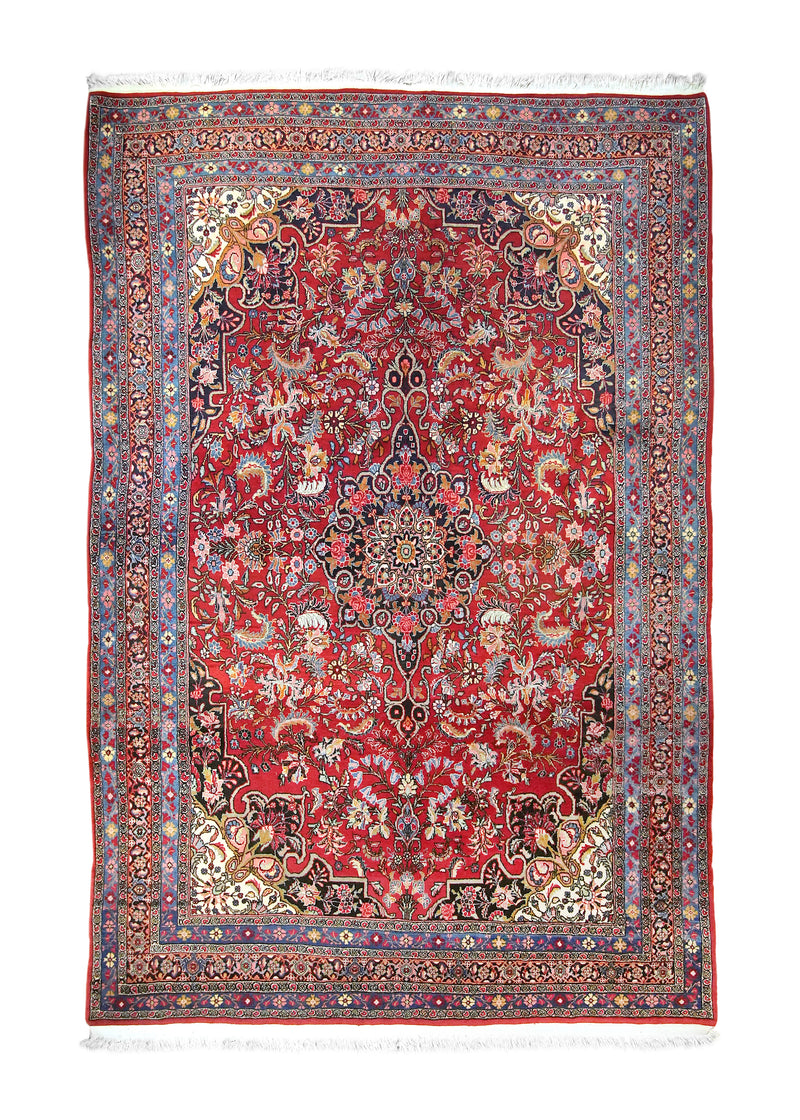 A17328 Persian Rug Bijar Handmade Area Traditional 7'0'' x 10'4'' -7x10- Red Blue Floral Design.jpg