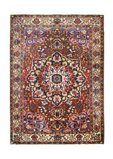 A17426 Persian Rug Bakhtiari Handmade Area Tribal 10'3'' x 14'2'' -10x14- Red Floral Design