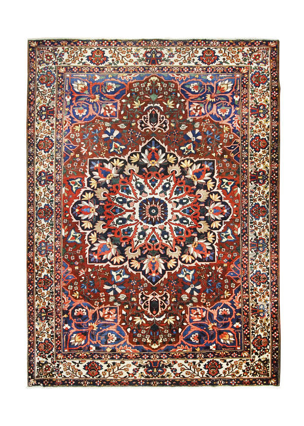 A17426 Persian Rug Bakhtiari Handmade Area Tribal 10'3'' x 14'2'' -10x14- Red Floral Design