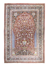 A17516 Persian Rug Ghashghaei Handmade Area Tribal 6'4'' x 9'4'' -6x9- Red Blue Tree of Life Design