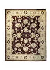 A17672 Oriental Rug Pakistani Handmade Area Transitional 7'12'' x 10'0'' -8x10- Red Whites Beige Antique Washed Floral Oushak Design