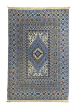 A17757 Oriental Rug Moroccan Handmade Area Tribal 5'10'' x 8'6'' -6x9- Whites Beige Blue Geometric Design.jpg