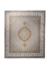 A18044 Persian Rug Tabriz Handmade Area Traditional 8'5'' x 9'11'' -8x10- Whites Beige Green Mahi Fish Floral Design