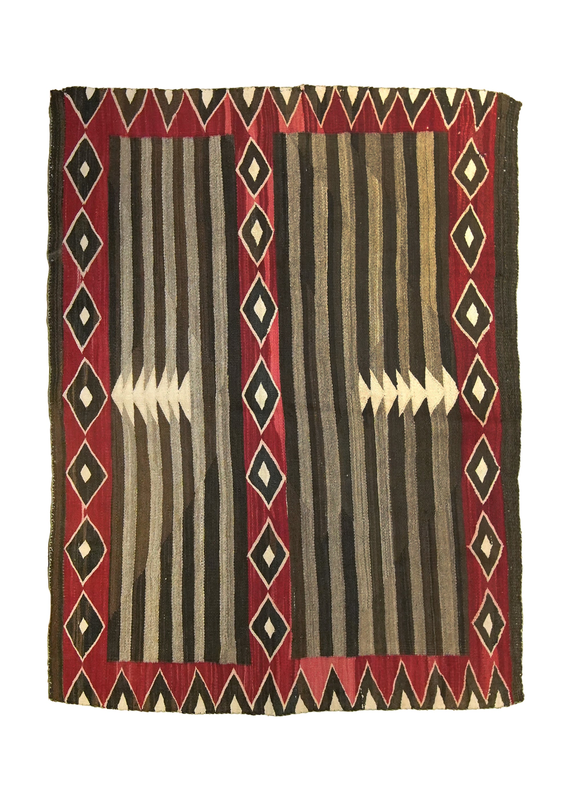 Native American Rug Navajo Handmade Area Tribal Antique 3'5