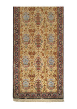 A18179 Persian Rug Isfahan Handmade Runner Traditional 2'6'' x 6'0'' -3x6- Yellow Gold Blue Floral Vase Design