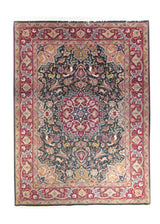 A18233 Persian Rug Tabriz Handmade Area Traditional 4'9'' x 6'5'' -5x6- Green Red Floral Naghsh Design