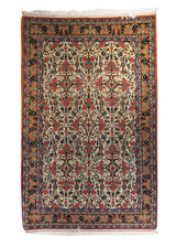 A18236 Persian Rug Bijar Handmade Area Traditional 4'7'' x 7'2'' -5x7- Whites Beige Red Floral Design