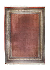 A18570 Oriental Rug Indian Handmade Area Tribal 9'12'' x 14'0'' -10x14- Red Whites Beige Paisley Boteh Design