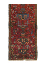A18577 Persian Rug Gharajeh Handmade Runner Tribal Antique 1'8'' x 8'7'' -2x9- Red Floral Vase Design
