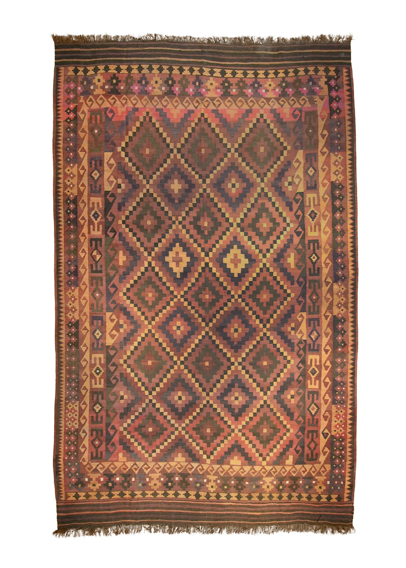 A18599 Oriental Rug Pakistani Handmade Area Tribal 9'4'' x 15'1'' -9x15- Red Brown Maymara Geometric Design.jpg