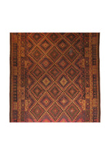 A18599 Oriental Rug Pakistani Handmade Area Tribal 9'4'' x 15'1'' -9x15- Red Brown Maymara Geometric Design