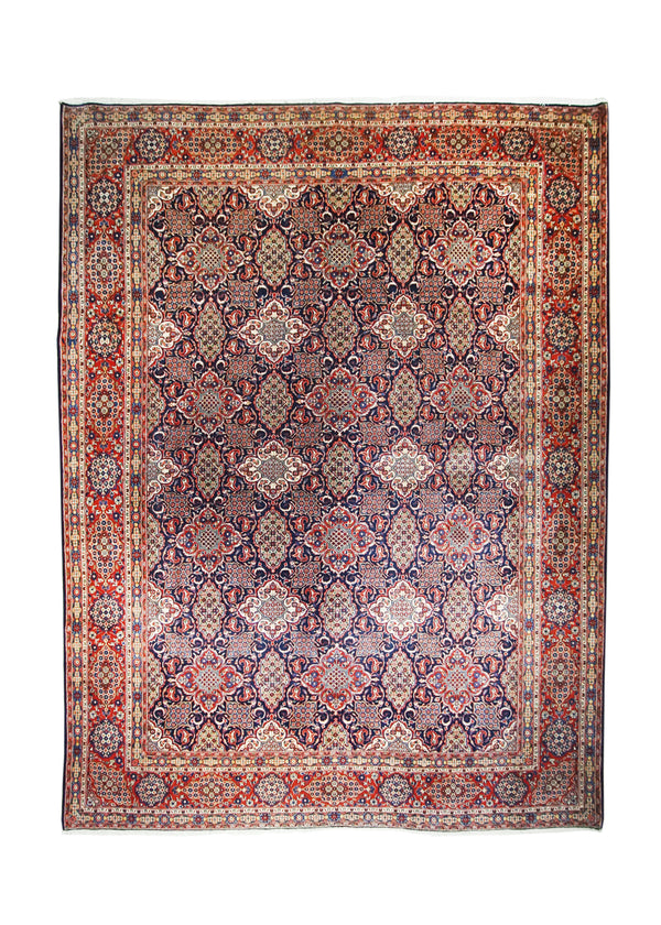 A18727 Persian Rug Hamadan Sharbaft Handmade Area Tribal 10'6'' x 13'9'' -11x14- Blue Red Floral Design