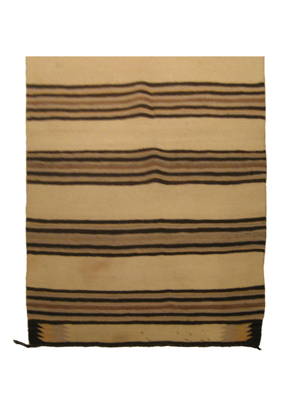 A18824 Native American Rug Navajo Handmade Area Tribal 2'8'' x 5'1'' -3x5- Whites Beige Gray Black Geometric Design