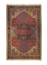 A18868 Oriental Rug Indian Handmade Area Transitional 5'5'' x 8'3'' -5x8- Red Geometric Design.jpg