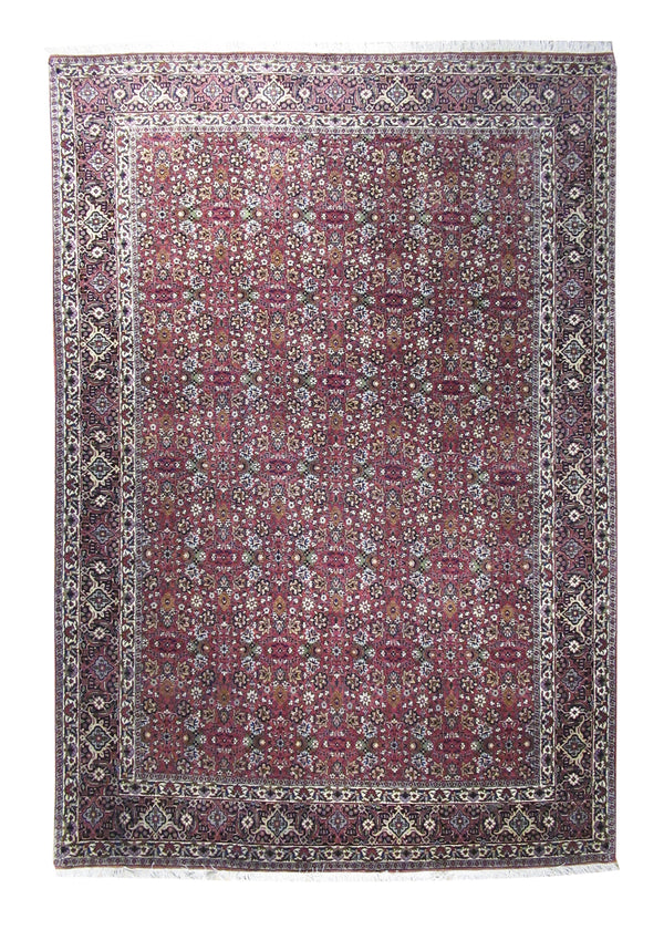 A19051 Persian Rug Bijar Handmade Area Traditional 6'7'' x 9'6'' -7x10- Red Floral Design