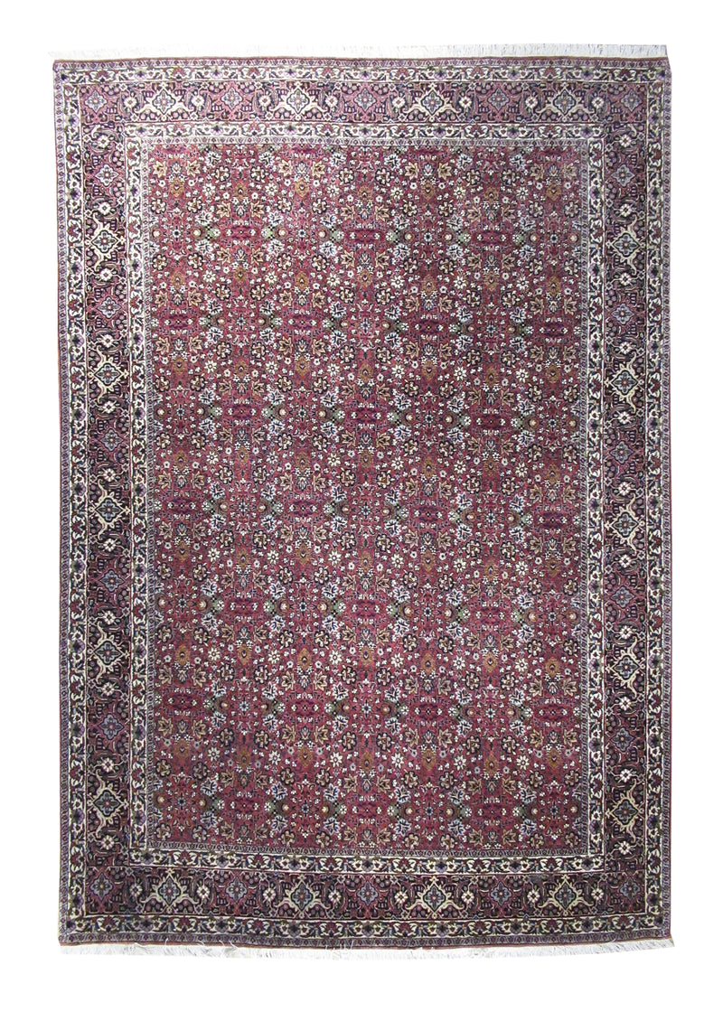 A19051 Persian Rug Bijar Handmade Area Traditional 6'7'' x 9'6'' -7x10- Red Floral Design