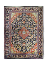 A19059 Persian Rug Moud Handmade Area Traditional 9'9'' x 13'1'' -10x13- Blue Red Floral Design