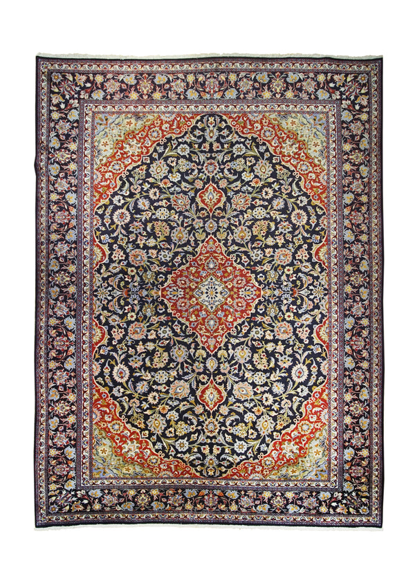 A19059 Persian Rug Moud Handmade Area Traditional 9'9'' x 13'1'' -10x13- Blue Red Floral Design